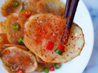 香辣孜然土豆片烤箱版,成品