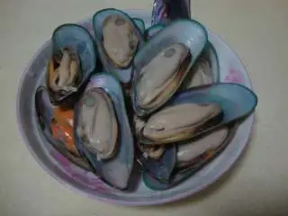 地中海青口贝,青口贝去掉一面的壳,去足丝,洗净