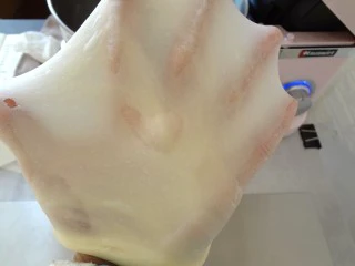  软萌甜紫米面包,再次启动揉面程序出现薄膜就可以了