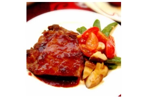 葡汁烩小排佐甜豆香菇