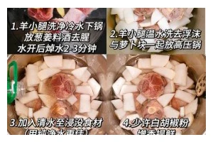 热气腾腾的羊肉蘑菇萝卜汤（健康营养，美味可口，让你暖心暖胃）