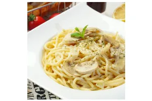 超低脂白酱蘑菇意面