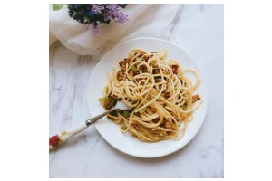 青椒香菇牛肉意面