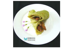 芹菜薄饼卷肉丝