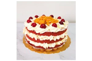红丝绒水果裸蛋糕