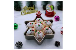 圣诞雪花豆沙包