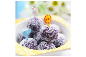 奶香芒果夹心紫薯球