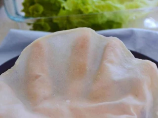 饺子皮可以做烤鸭饼,做面包的手套膜也就差不多这样吧~ 而且还可以做的更薄，只是我觉得必要性不大！ 