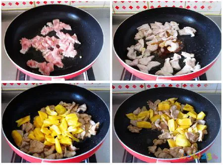 菠萝蜜炒肉片步骤5-8