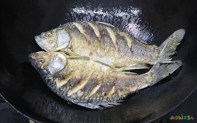 红烧鲫鱼怎么煎不掉皮（传统家常菜红烧鲫鱼）(4)