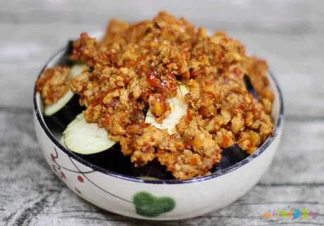 肉末蒸茄子的做法步骤7