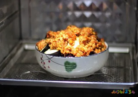 肉末蒸茄子的做法步骤8