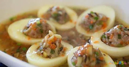 酿鸡蛋家常做法肉丸子视频_鸡蛋酿肉的做法大全窍门_鸡蛋酿肉丸的家常做法